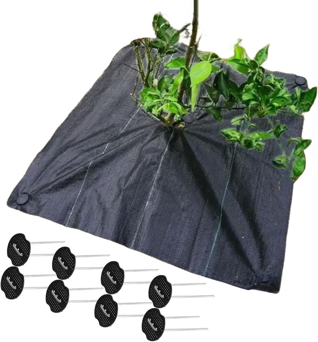 Bodembedekkingsstof - Wortelbarrière Gazon - Tuinonderhoud Vereenvoudigen - Scheurbestendig PP Materiaal - 120 x 120 cm - Zwart