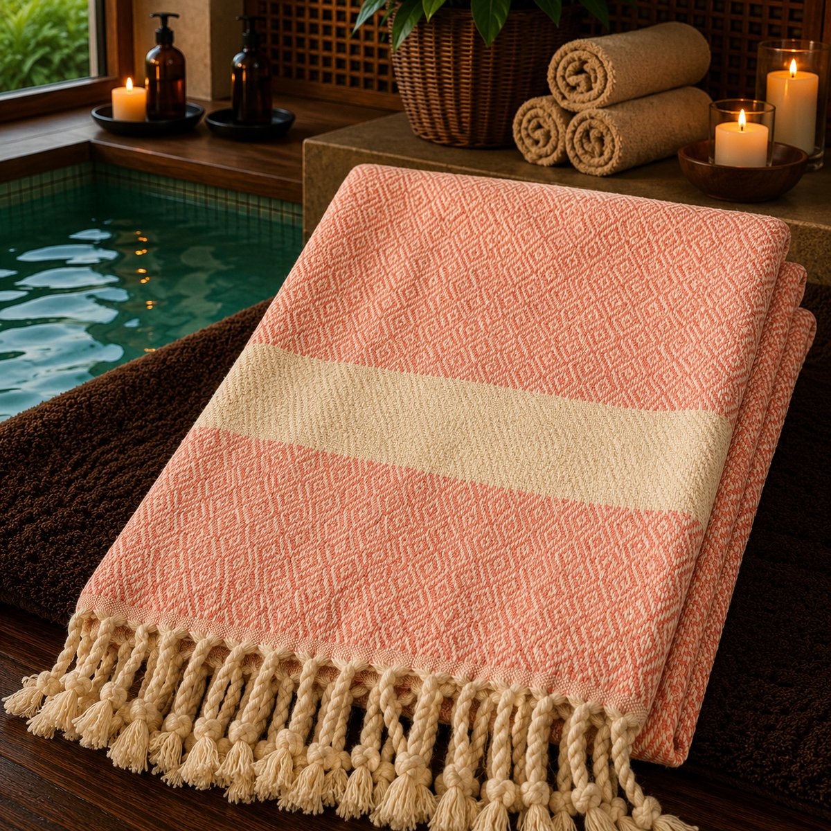 100% Natuurlijke Katoenen Elmas Peshtemal Badhanddoek Turkse Handdoek Hammam Strandlaken