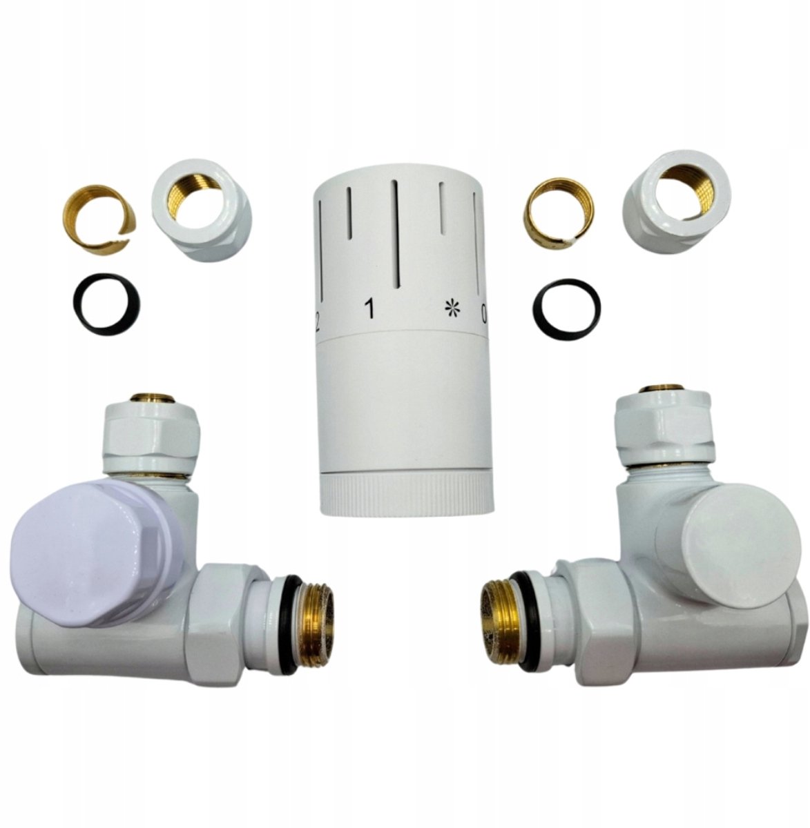 Invena Thermostatische Set 1/2" Wit met Aansluiting voor Elektrische Verwarmer