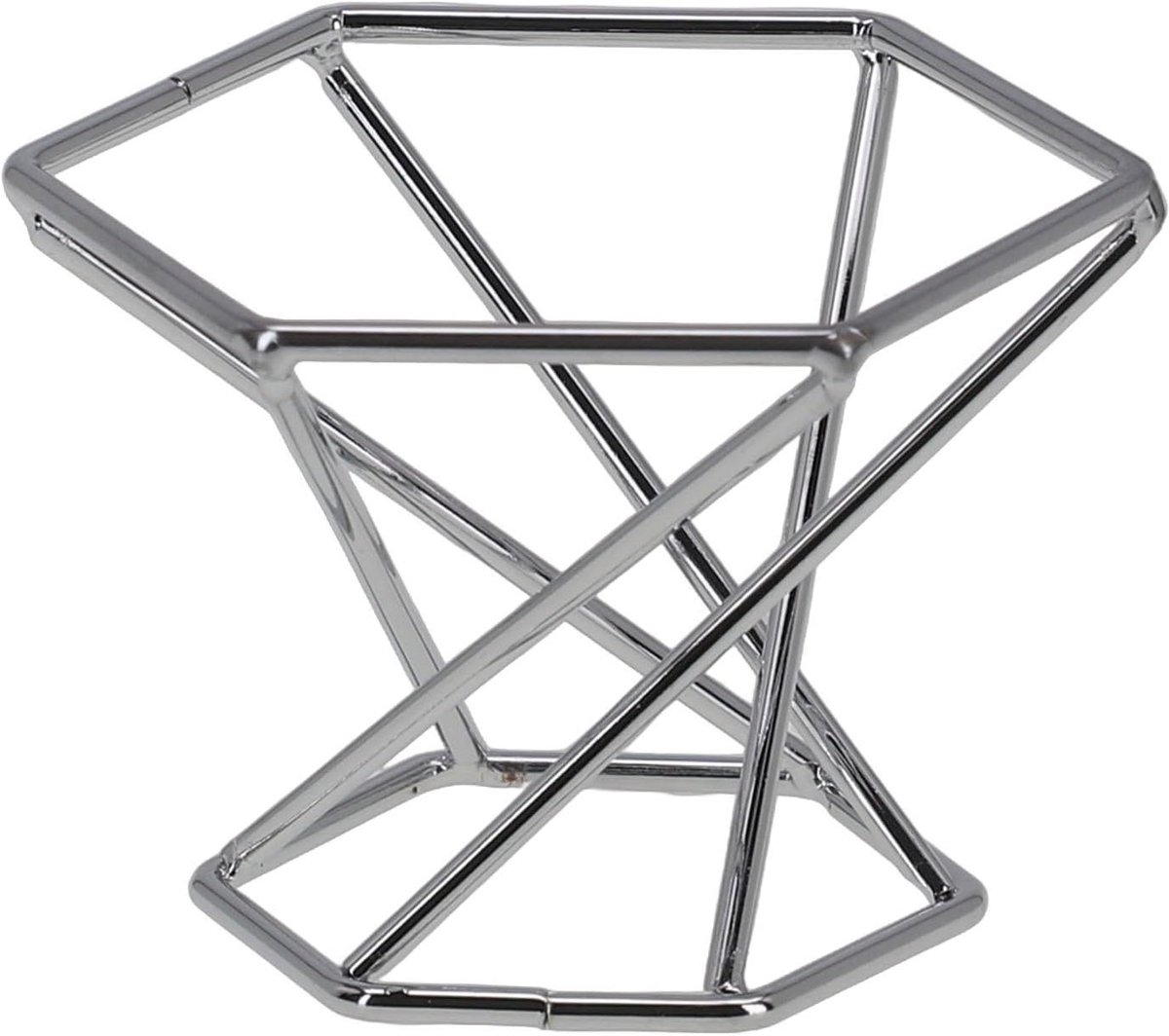 Metalen Balhouder - Display Standaard - Sport Memorabilia - Stevig Koolstofstaal - ca. 53cm Hoog - Zilver