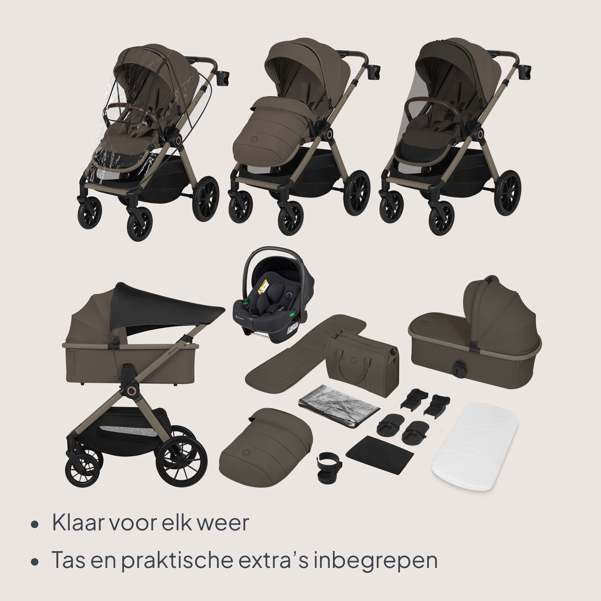 Lionelo Layla 3-in-1: Reiswieg, buggy en i-Size autostoel thumbnail 5