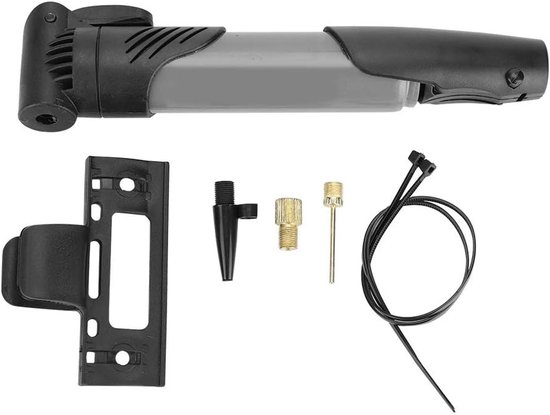 Fietsluchtpomp - Mini pomp - Banden oppompen - Compact en duurzaam - 19.5 cm - Grijs — afbeelding 5