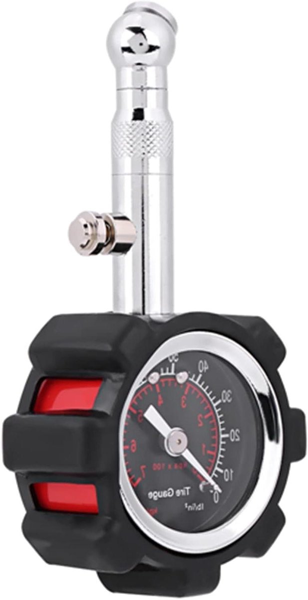 Bandenmeter Tester - Druk Meter - Bandenspanning Controleren - Compact Wielontwerp - 0-100 PSI - Zwart