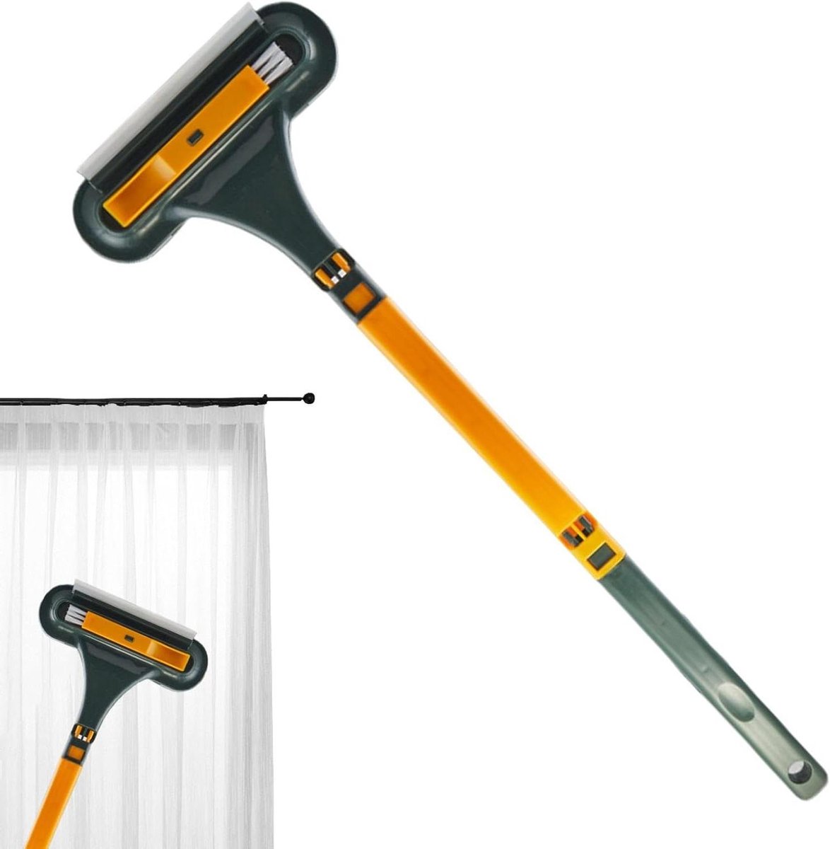 Voorruitreiniger - Raamwisser - Snelle Schoonmaak - Afneembare Handgreep - 63 cm Lengte - Geel