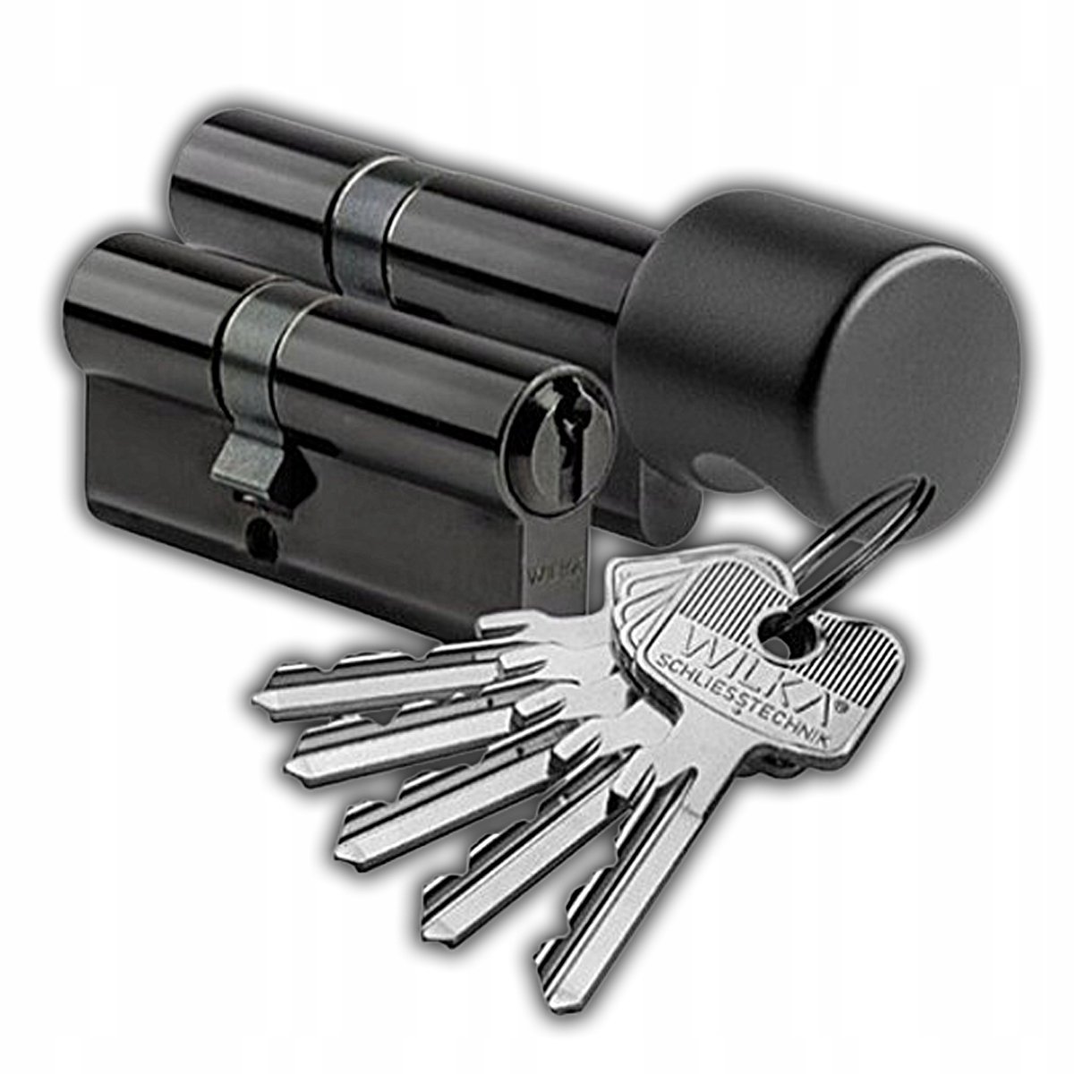 Wilka Cilinderslot Set Zwart 30/50 + 30G/50, Klasse C, 5 Sleutels
