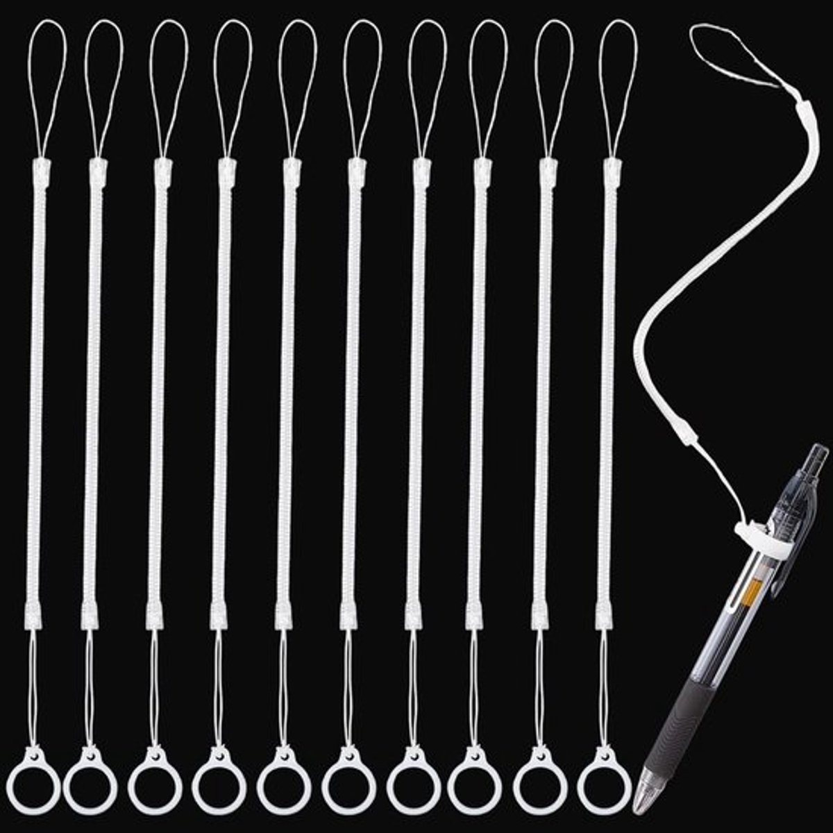 - Elastische Pennenlussen - Met Siliconen Ring - Handig voor Tablets en Kantoorbenodigdheden - Set van 10 - Perfect voor Organisatie - Wit ...