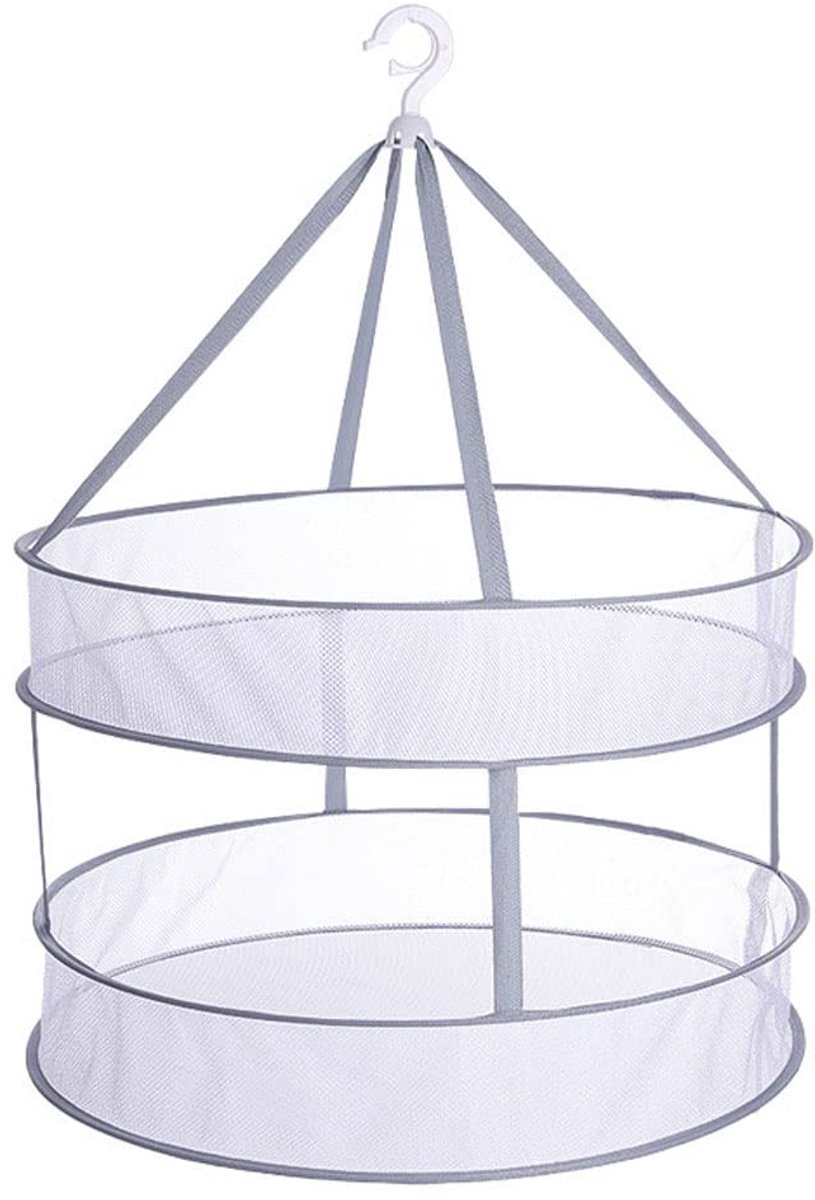 Dailygoods- Kruidendroogrek Opvouwbaar - Hangend Droogrek - Dubbellaags - Lichtgewicht Mesh - Ademend Ontwerp - Duurzaam Materiaal