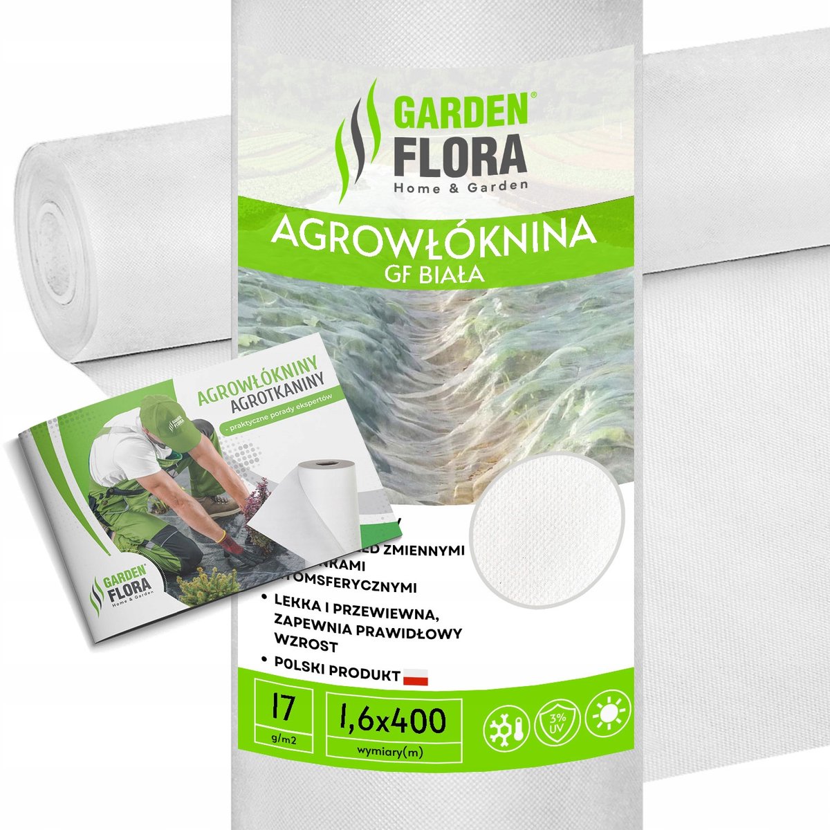 Agrotextiel Wit 1.6x400m 17g/m² UV-bestendig - Bescherming Planten