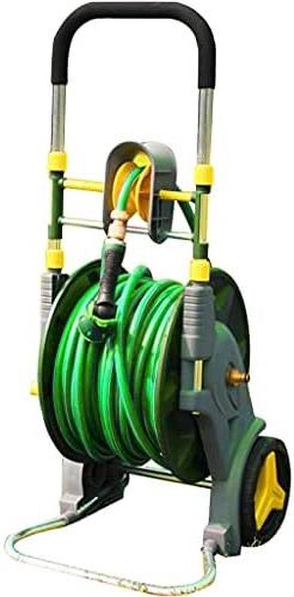 Tuinslanghaspel - Slangwagen - Tuin water geven - Intrekbaar rek - 83-99 cm - Groen