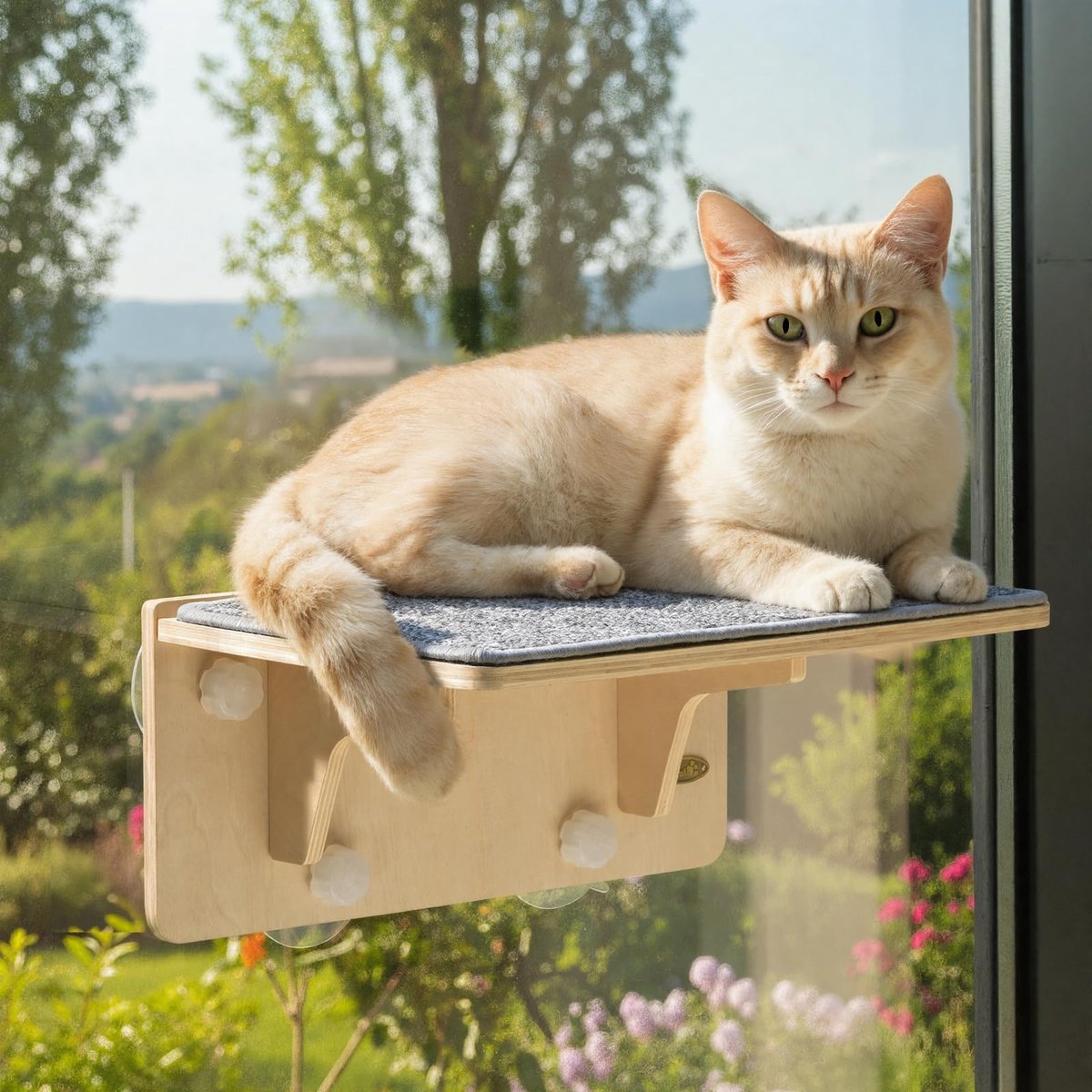 Katten Raamligbed - Wand- en Raammontage - Met Zuignappen - Afneembaar Kussen - Krab- en Klimplank voor Katten