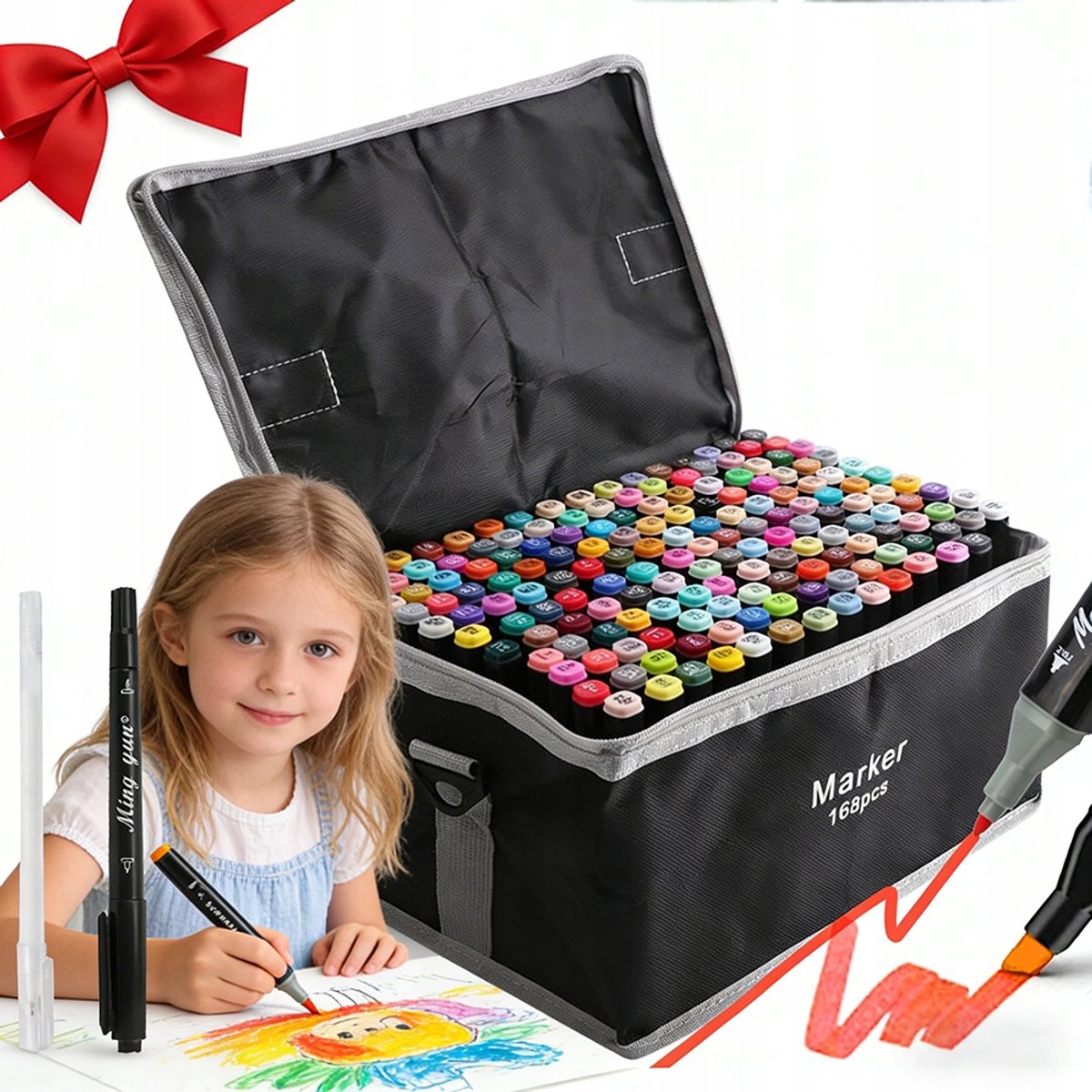 168 Acryl Markers Set - Kleuren, Krasbestendig, Dubbelzijdig