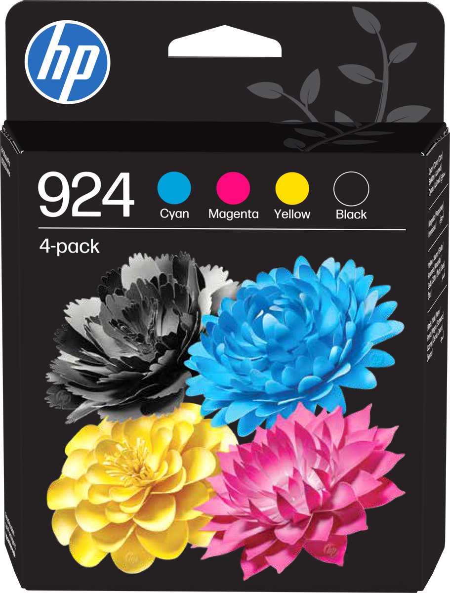 HP 924 - Inktcartridge - Zwart, Cyaan, Magenta & Geel