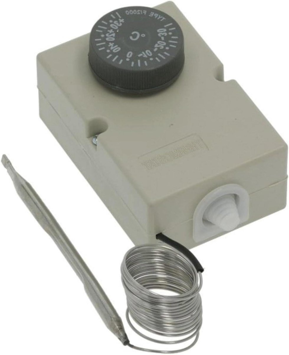 Koelkastthermostaat - Capillaire thermostaat - Temperatuurregeling Koeling - Met backlight - 1500 mm - Zwart