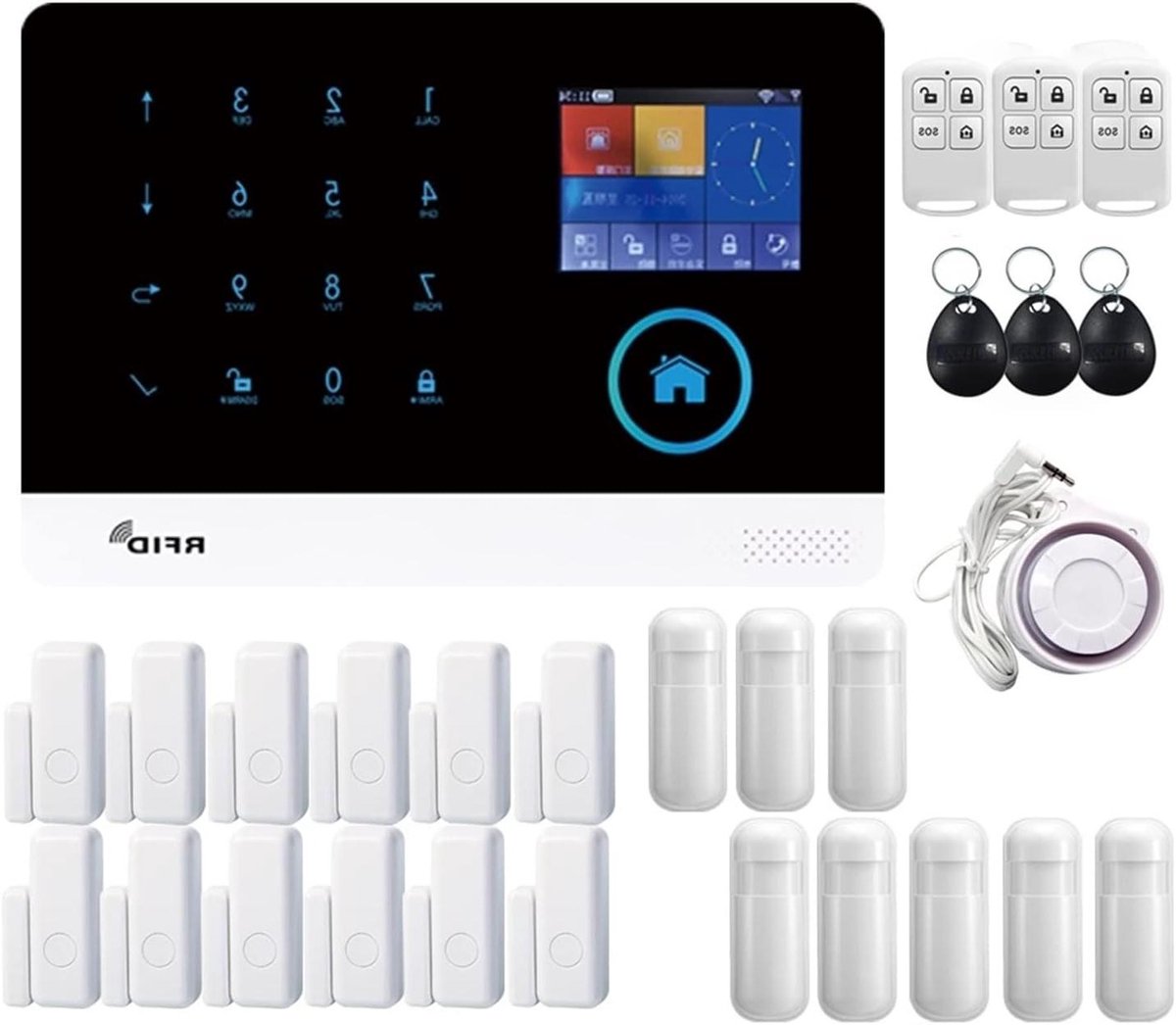 Draadloos Alarmsysteem - Smart Home Kit - Huis Beveiligen - 4G GSM Connectiviteit - Compact Formaat - Wit