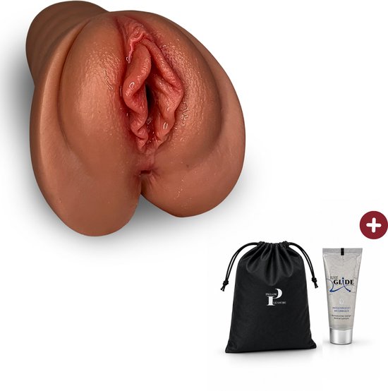 Pillow Pleasure® Sabrina - Pocket Pussy 2-in-1 - Masturbator voor Mannen - Realistische Kunstvagina & Anus - Sekstoys - Sex Toys voor Mannen - Inclusief Glijmiddel & Opbergzakje