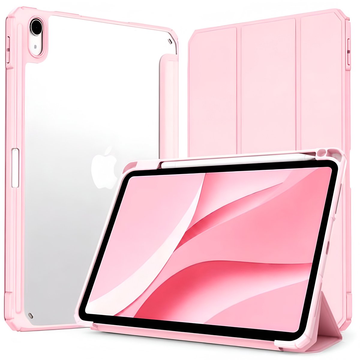 Sounix Tablet hoes Geschikt voor Apple iPad 11 (2025) A16 / Apple iPad 10.9 (2022) - Hoesje met Pencil Houder Uitsparing - Roze