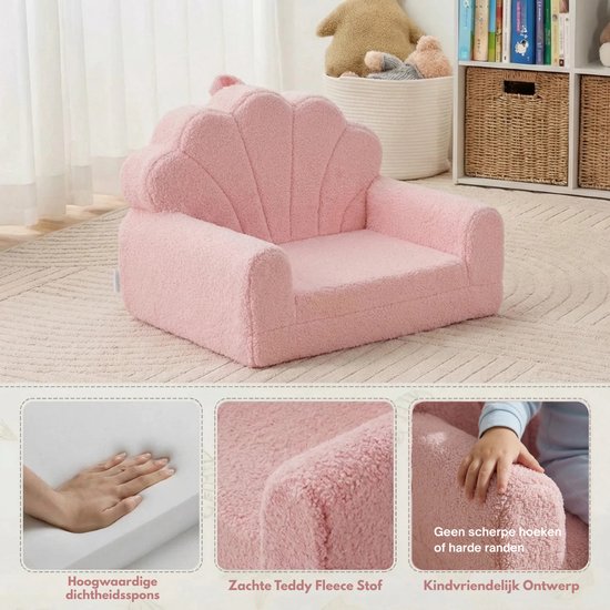 Homeblend Kinderstoel - Uitklapbaar - Roze - Wasbare Hoes — afbeelding 4