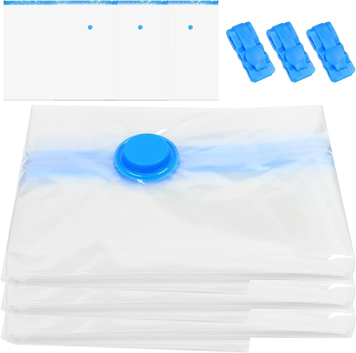 3x Vacuümzakken voor Kleding, Dekbedden en Reizen (100x120cm) - Ruimtebesparende Opslag