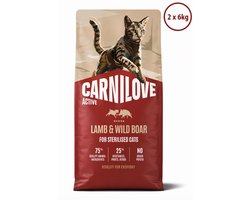 CARNILOVE Lamb & Wild boar for Sterilised Adult 2 x 6KG