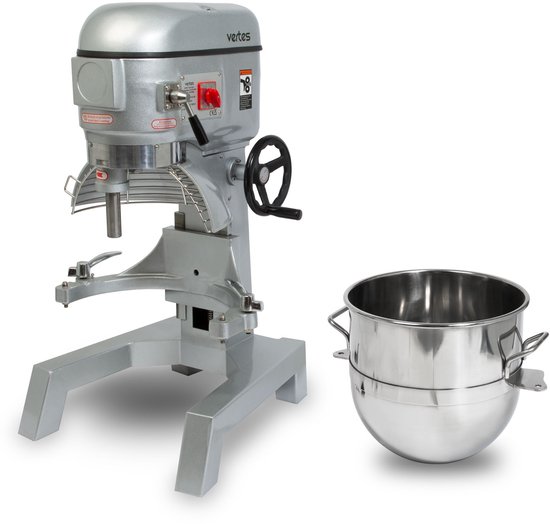 VERTES Professionele deegkneder, deegmachine met planetaire mengarm, inhoud 40 l, roestvrijstalen mengkom, mengblad, deeghaken en garde, 3 snelheden: 80, 160 en 310 tpm van Vertes — afbeelding 4