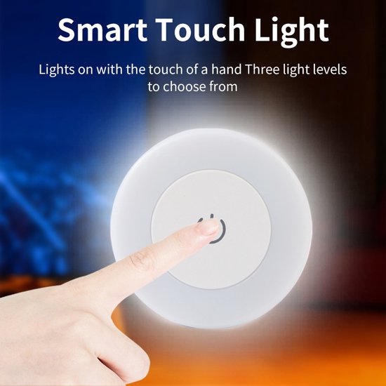 Oplaadbaar LED-nachtlampje - Bedlampje - Magnetisch minilampje - Draadloos dimbaar aanraaklampje - 3 kleurstanden voor slaapkamers, kinderkamers, gangen, kledingkasten en keukenkastjes - Set van 2 van Merkloos — afbeelding 3