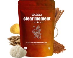 Chikko Clear Moment Mushroom Latte Mix 120g - Paddenstoelen Koffie met Cacao, Reishi, Lion’s Mane, Chaga & Maca - Voor Focus, Energie & Balans