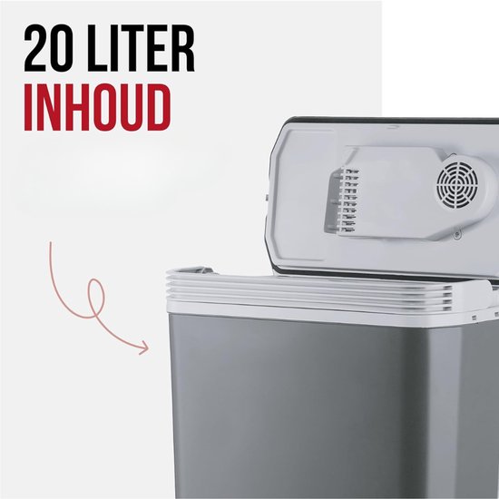 YOR® Elektrische koelbox 12 en 230 volt - Elektrische koelbox - Koelbox - Grijs - 39cm x 23cm x 42cm van Merkloos — afbeelding 2