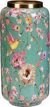 Vaas Flower Bouquet - bloemenprint goud - metaal/emaille - bloemenvaas