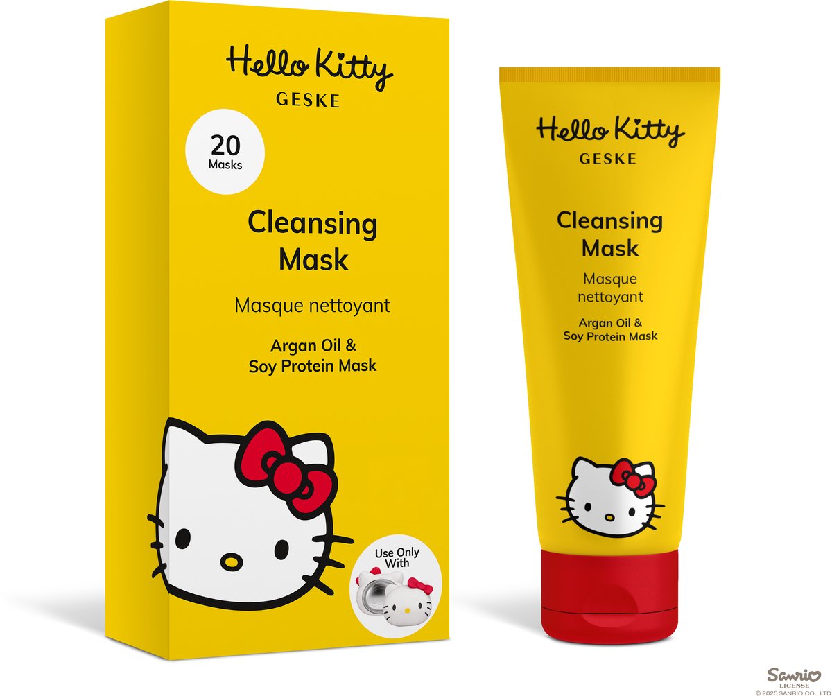 GESKE x Hello Kitty | Reinigingsmasker | Eenvoudig aanbrengen met het Sonic Warm and Cool Mask | Zuiverend verzorgend masker | Gezichtsmaskers voor dames en heren | Vegan formule zonder dierproeven