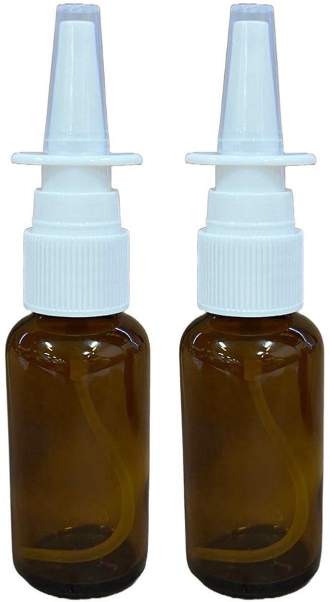(2 pakken)Amberkleurig glas 1 oz neusspray! Leeg, navulbaar, reisformaat premium glas voor zoutoplossing! -REWYTAZ