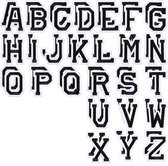 26 Zelfklevende Patchletters - Witte Leer/Badstof Letters A-Z, 5.6x5.3cm, Strijk- Of Naaivast, Voor Kleding, Schoenen, Tassen, Jeans, Personaliseer En Repareer