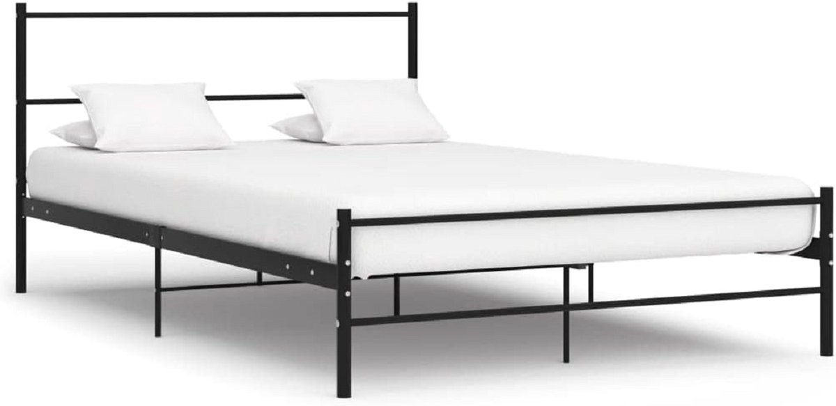 Bedframe 140x200 cm met Lattenbodem – Metalen Bedframe Zwart – Stevig & Stijlvol Tweeperso