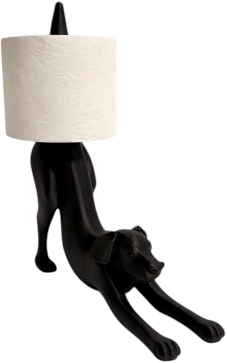 Grappige Hond Wc-Rolhouder – Speelse Decoratie voor de Badkamer – Zwart