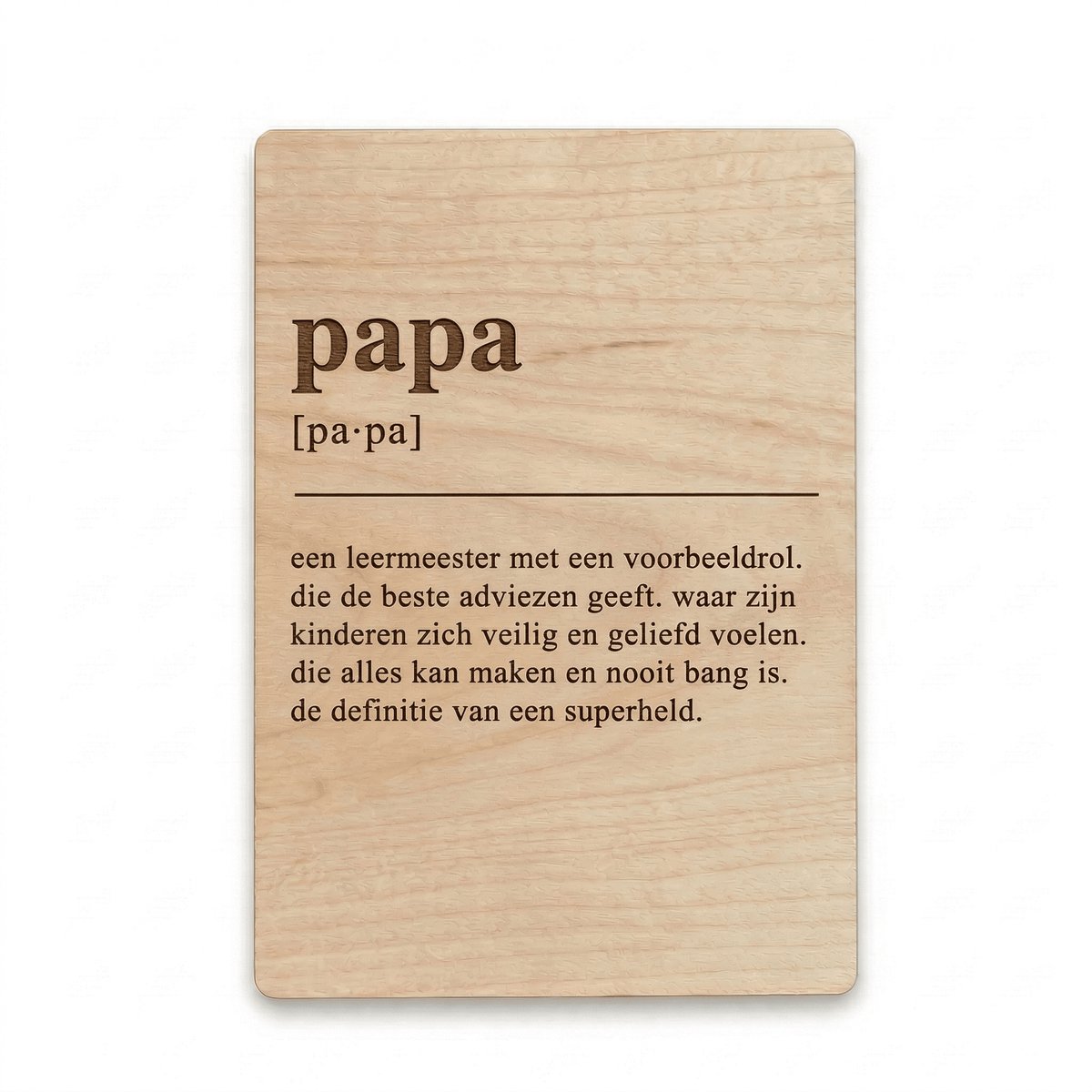 Mikki Joan - Houten bedank kaartje Papa - Vaderdag cadeau - Triplex gelaserd - 14,8 x 10,5 cm