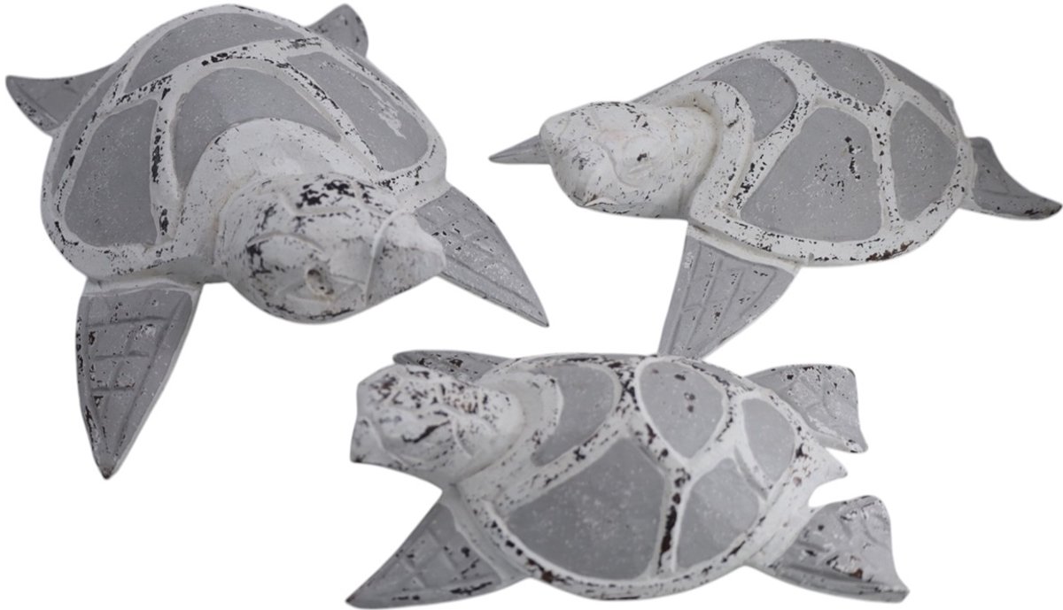 Set 3 schildpadden grijs/wit Gea