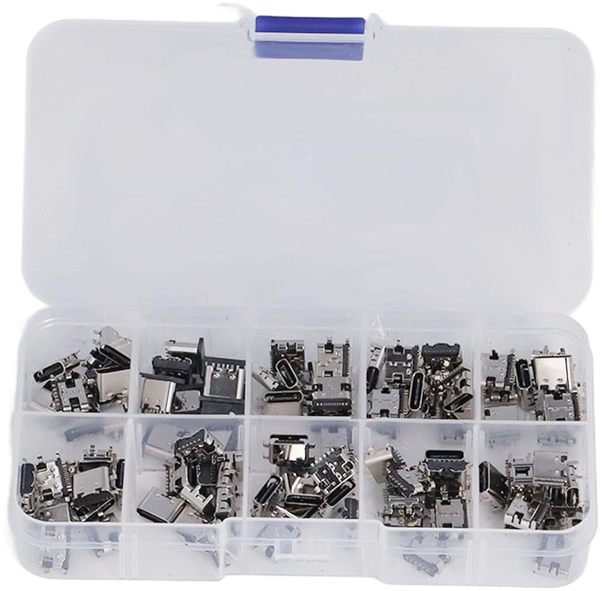 Type C USB Female Plug Connector - 100 Stuks - Male Female Power Strip Connector voor Solderen en Reparatie van Elektronische Apparaten