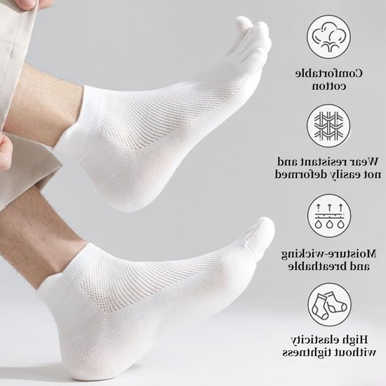 Yogasokken voor dames en heren, 3 paar antislip vijf teensokken van ademend katoen voor yoga en fitness — afbeelding 5