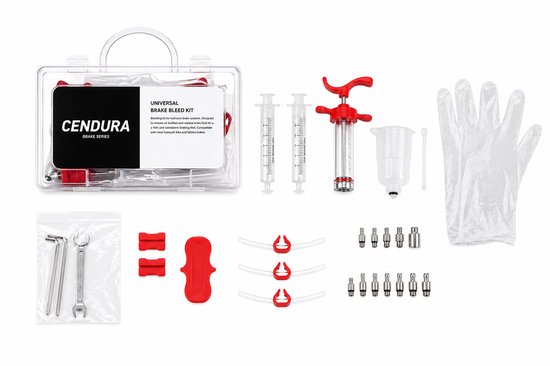 Hydraulische remmen ontluchtingsset universeel – Cendura kit voor MTB, e-bike, fatbike onderhoud, adapters