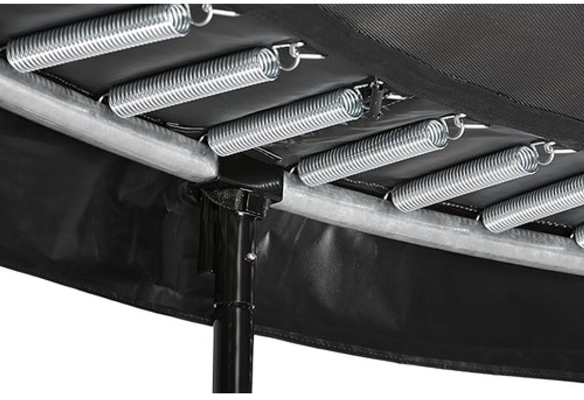 Trampoline Ø380 cm met Veiligheidsnet en Ladder – Premium Black Pro Outdoor Gartentrampoline Rond Zwart – TÜV Gecertificeerd – Max. 120 kg