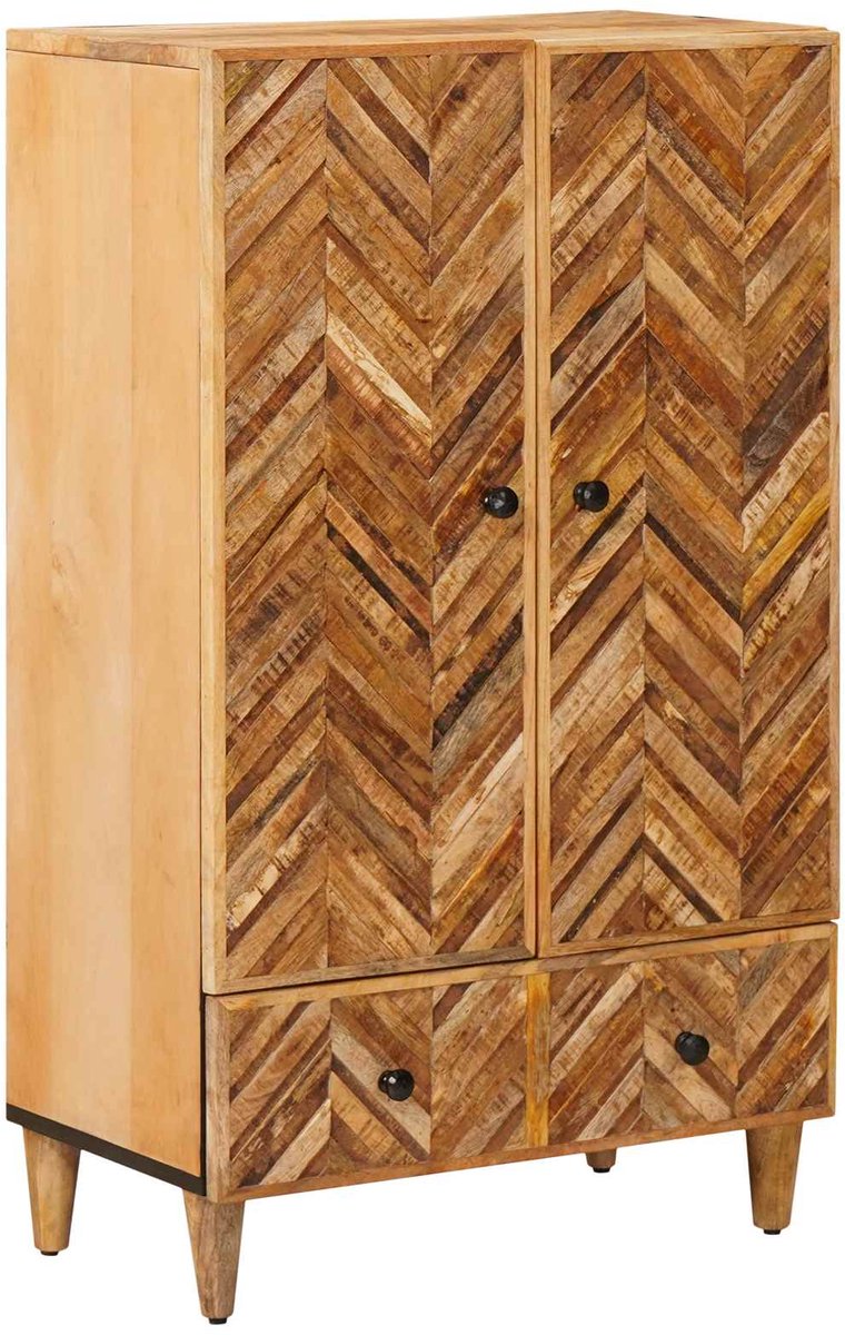 vidaXL - Opbergkasten - Bruin - 60 - x - 33,5 - x - 100 - cm - Massief - Mango - Hout