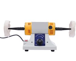 TamTrade Polijstmachine - Tafelslijper - Polishing machine - Sieraden polijstmachine - Dubbele polijstkop - 320W Motor - Antislip
