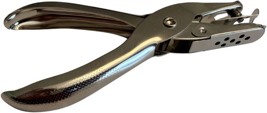 Zilverkleurige gatentang met 3mm perforaties, geperforeerde opvangbak.