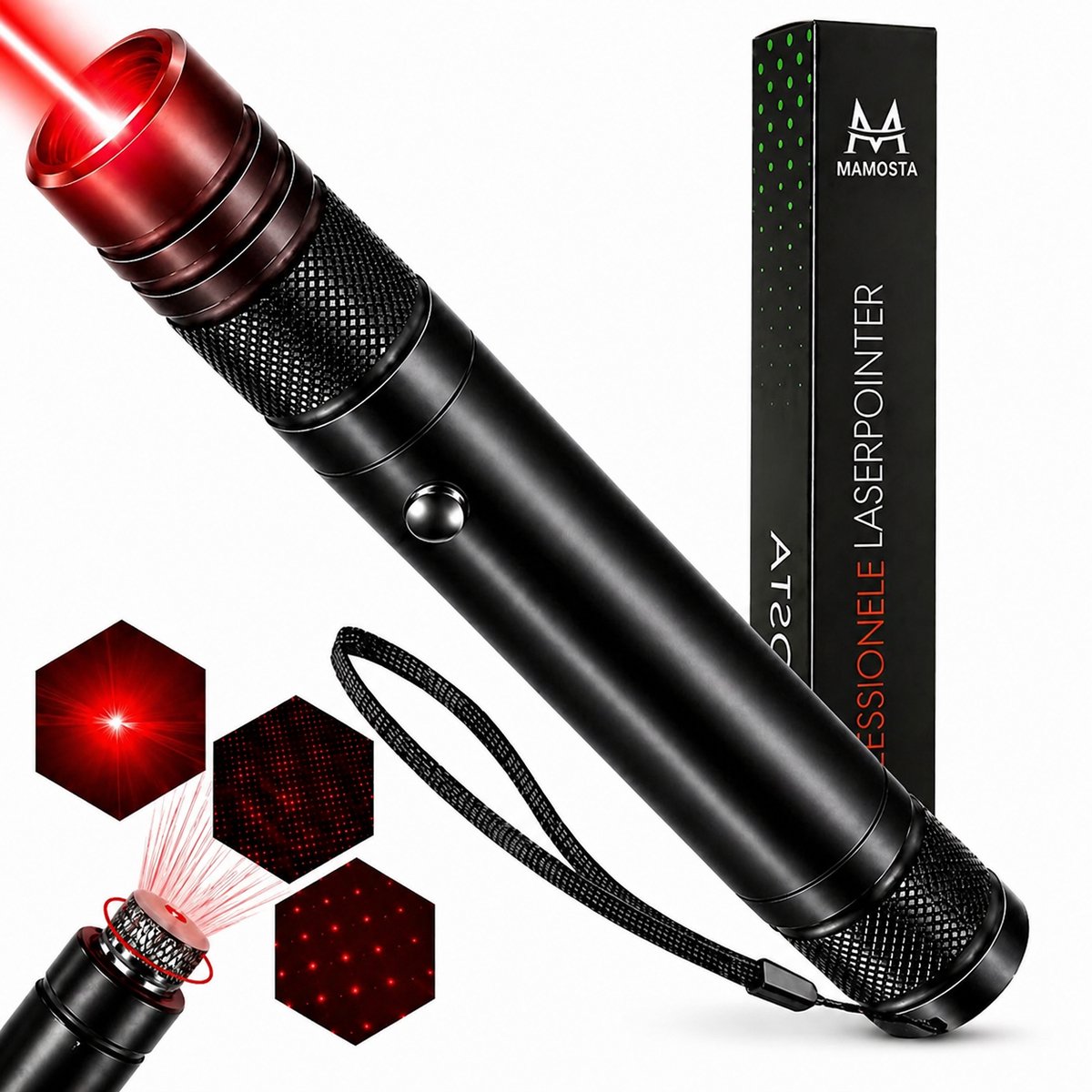Mamosta® Professionele Laserpen Pro - klasse II - USB Laserlampje - Laserpointer Kat - Laser - Speelgoed - Rood