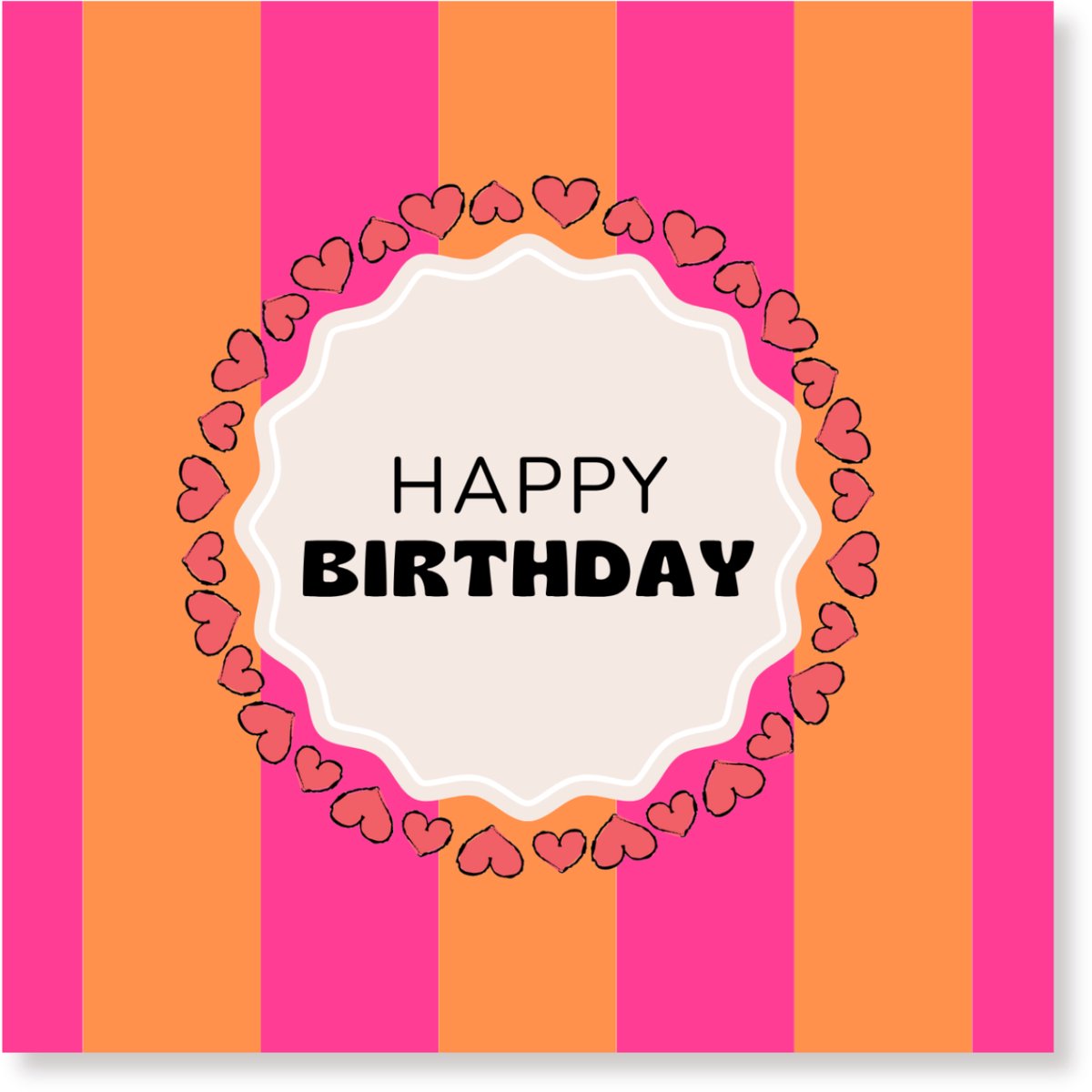 Housevitamin Papieren Servetten 33x33 cm – 3-laags – Happy Birthday – Oranje / Roze – FSC-gecertificeerd – 20 stuks – Feestservetten – Party Decoratie – Tafelstyling