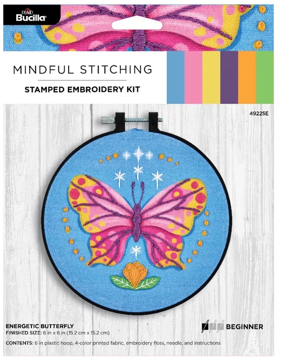 Plaid Buchilla - borduurpakket - Energetic Butterfly - vlinder - 49225E