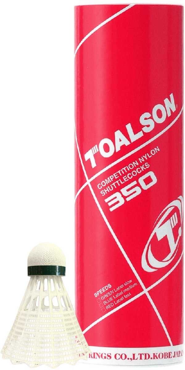 Badmintonshuttle Toalson 350 - Wit - Medium - Koker 6 stuks