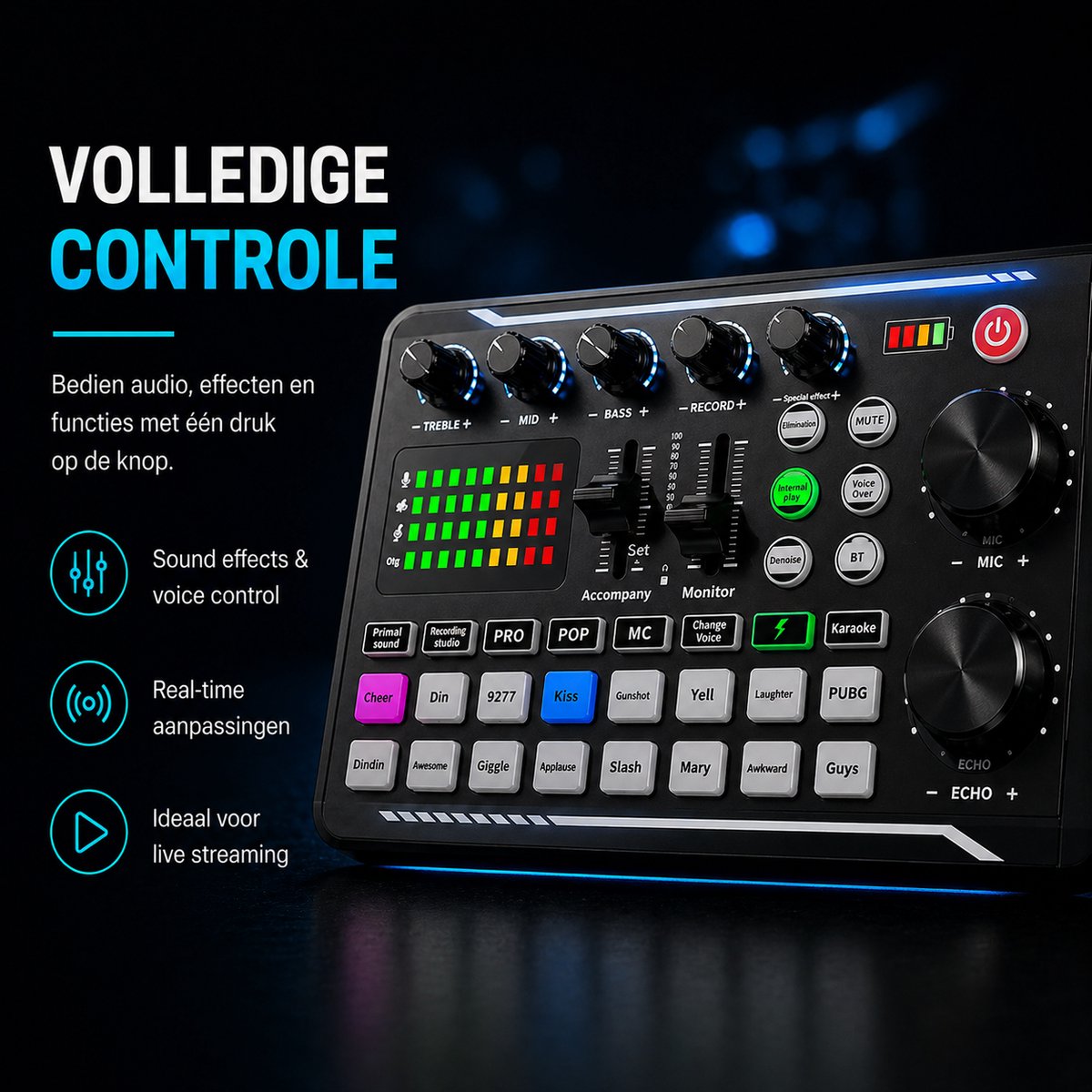 APO Electronics® - Podcast Starterspack - Gaming / Streaming / Podcasting - Condensator XLR Microfoon - Met Boom Arm - Streaming Deck - DJ Mixer — cadeau in Gadgets - foto 2