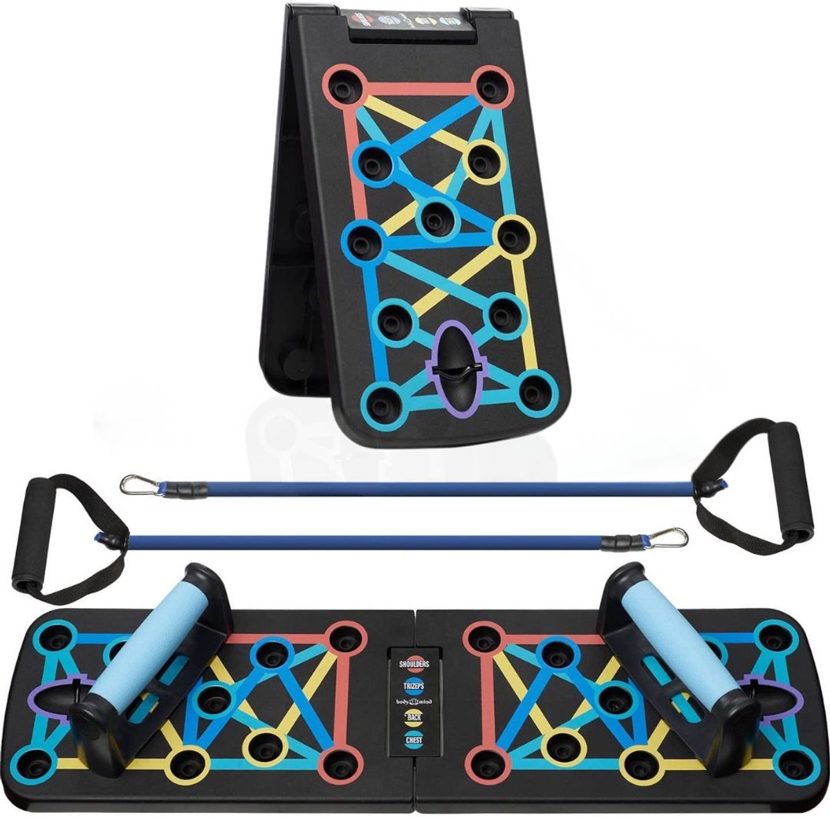 DDStar® Parallates bord - Push up bars - Push up grips - 65x21x5