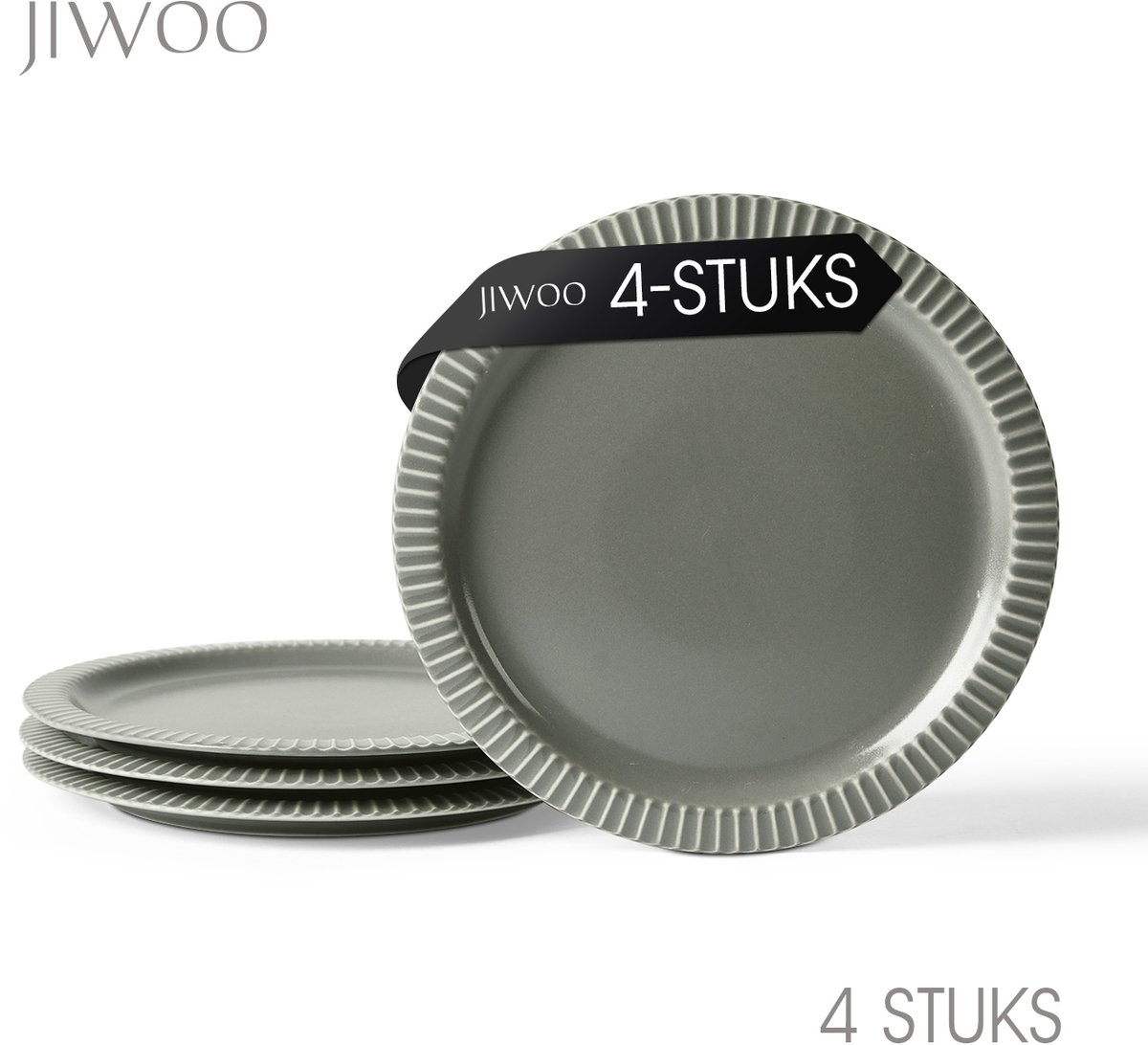 Dinerborden set van 4 (Ø25,4cm / 10inch), Ontbijtborden, Pastaborden, Pizzaborden, serviesset 4 persoons, Geschikt voor Restaurants, Horeca, Feest, Familiefeesten, Banketten en Picknicks, Magnetron-vaatwasserbestendig, Keramiek