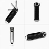 Keystaq Sleutelhanger / Sleutel Organizer – Compacte Sleutelhouder – Tot 8 Sleutels – Leer – Zwart Klassiek